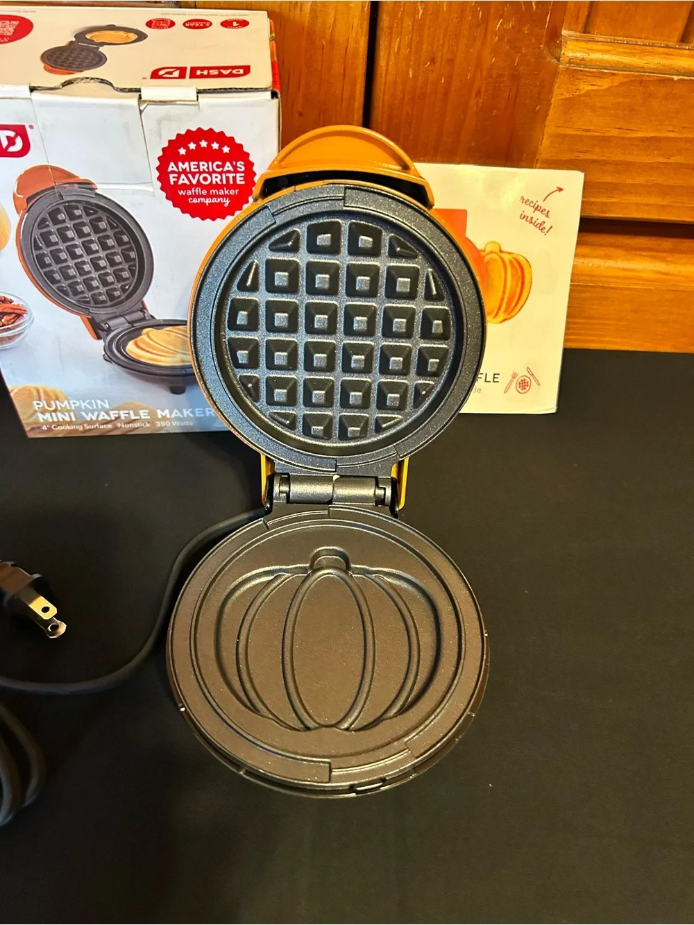 Mini Pumpkin waffle maker. Portable Kitchen Appliance - Not in Category